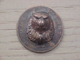 1900 Large One Penny Pop Out Coin Eagle Head