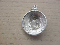 1964 Kennedy Half Dollar Pop Out Coin With Sterling Silver Bezel