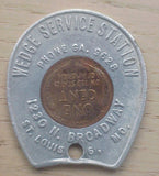 1946 Encased Coin Wedge Service Station St Louis MO