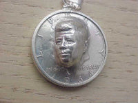 1964 Kennedy Half Dollar Pop Out Coin With Sterling Silver Bezel