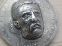 Theodore Roosevelt on 1888 silver Morgan Dollar POP OUT REPOUSSE Coin